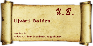 Ujvári Balázs névjegykártya
